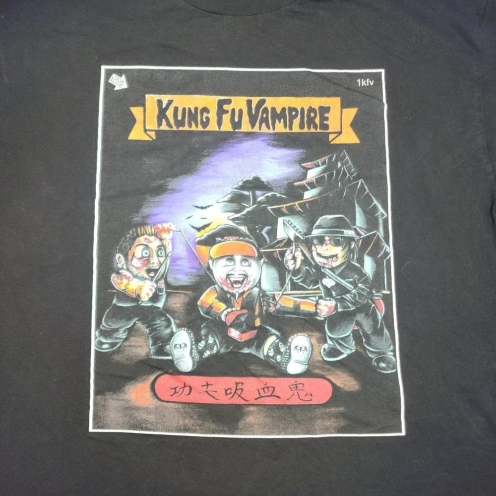 Kung Fu Vampire garbage pail kids black band merch tshirt XL - Picture 6 of 7